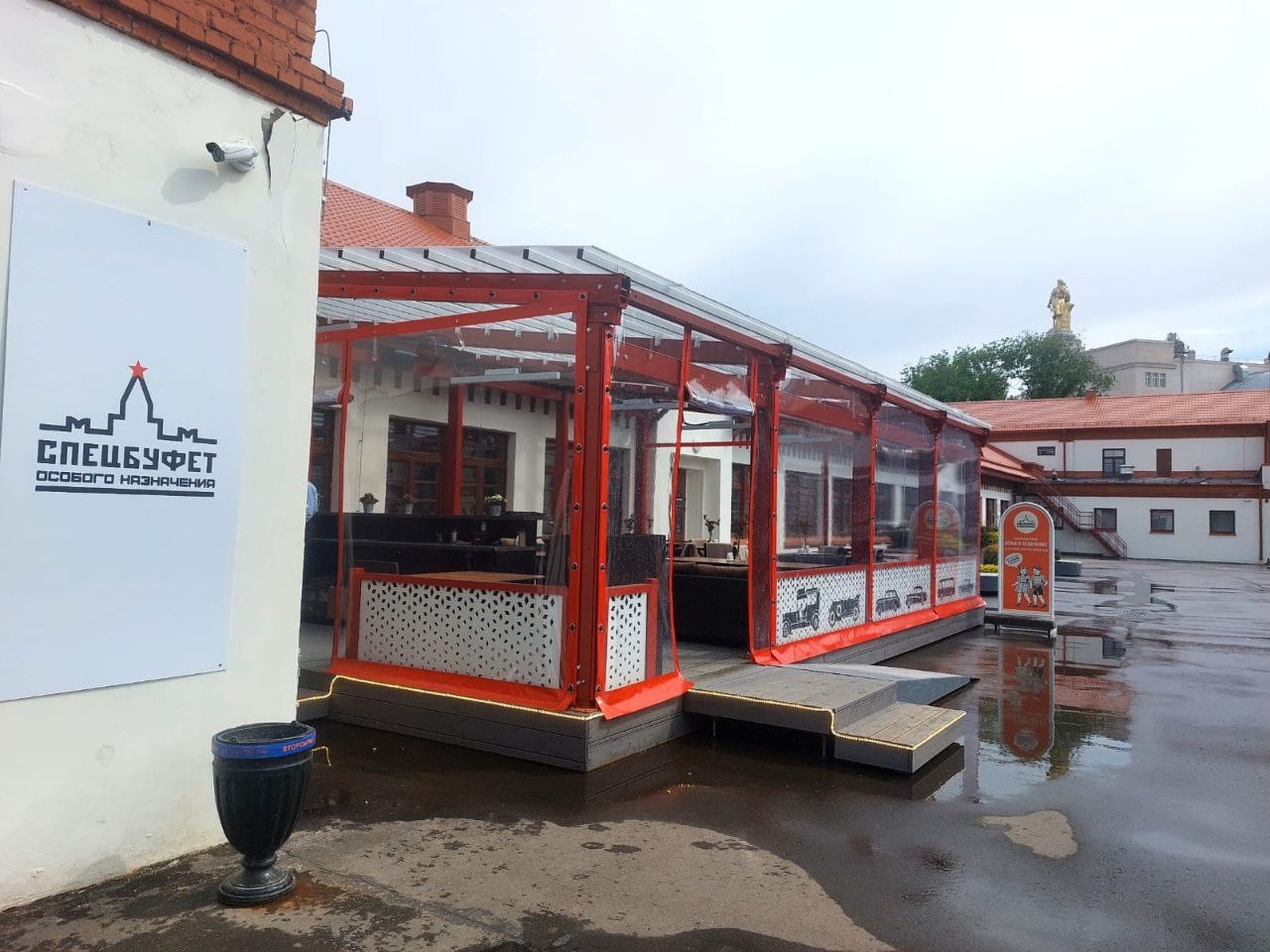 ПВХ шторы для летней террасы кафе в Хомутовке